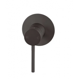Pentro Gun Metal Grey Round Shower Mixer with 65mm Thin Plate
